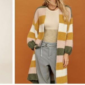 Anthropologie Cozy Stripe Duster Kimono Sweater
